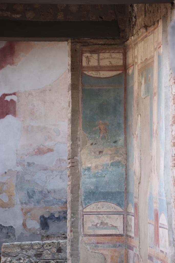VII.4.48 Pompeii. September 2021.
Looking towards south wall of tablinum in south-west corner. Photo courtesy of Klaus Heese.