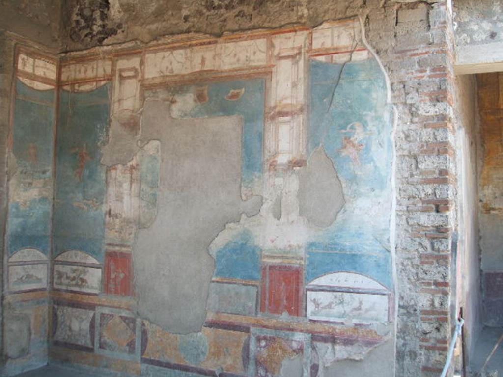 VII.4.48 Pompeii. December 2007. Room 11. Tablinum. West wall.