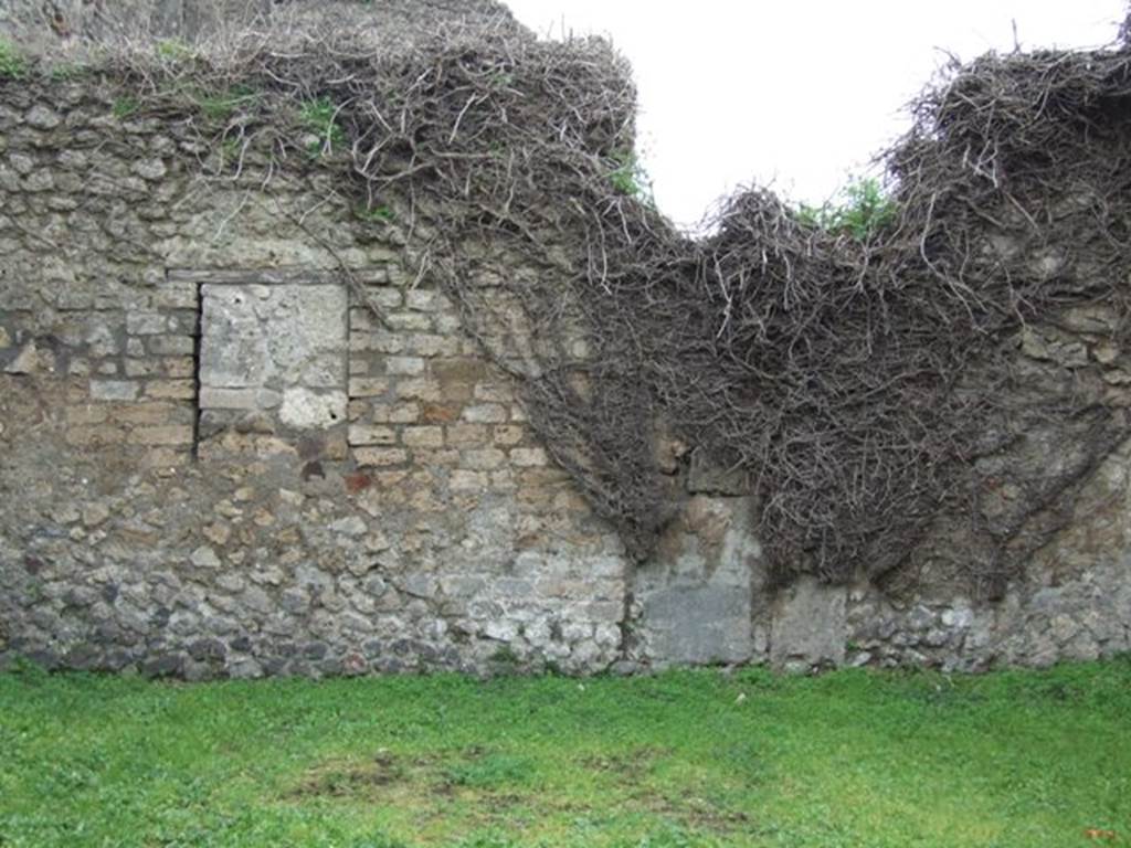 VII.4.55 Pompeii. March 2009. South wall, with blocked window.