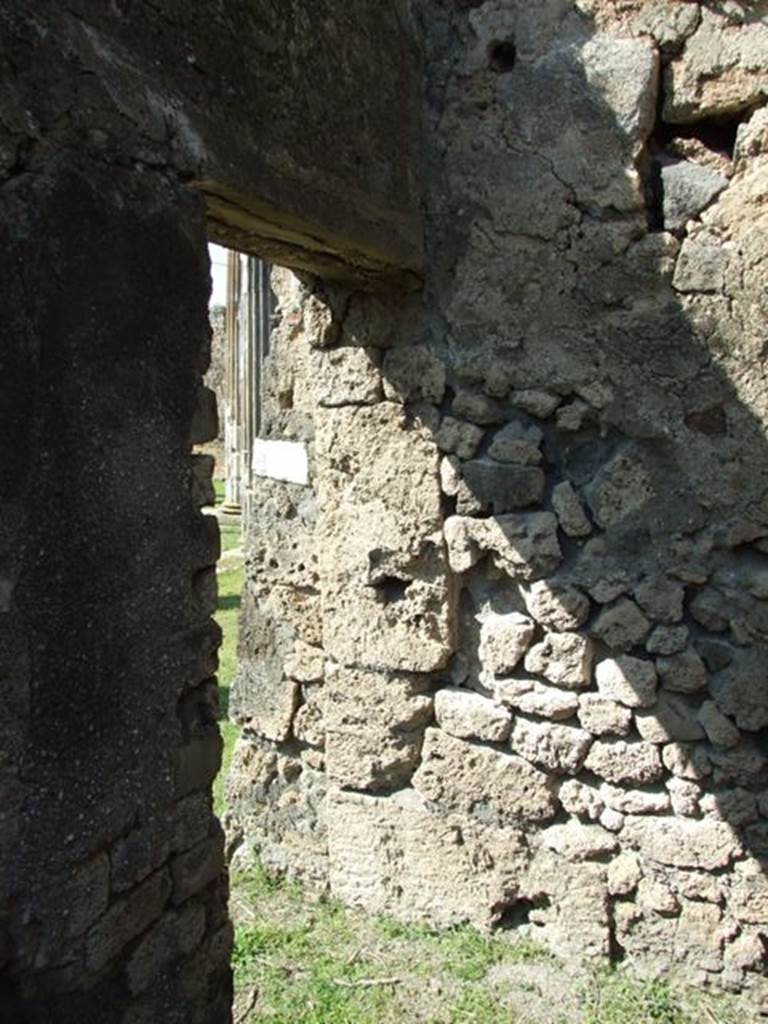 VII.4.57. Pompeii. March 2009. Room 16. Doorway to East Portico.