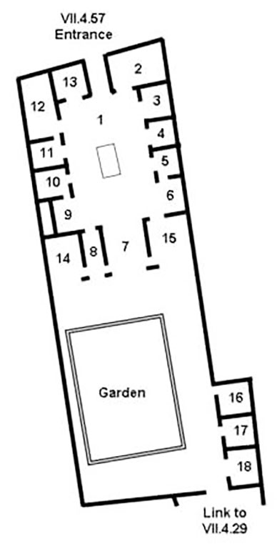 VII.4.57 Pompeii. Casa dei Capitelli Figurati. Plan VII.4.57 Pompeii. Casa dei Capitelli Figurati. Plan