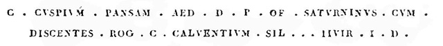VII.4.61 Pompeii. 1829. Inscriptions as printed in BdI. These are recorded as two inscriptions in C.I.L., as CIL IV 275 and CIL IV 276. See Bullettino dell�Instituto di Corrispondenza Archeologica (DAIR), 1829. p. 148. See Corpus Inscriptionum Latinarum Vol. IV, 1871. Berlin: Reimer. p. 22 and p. 194..