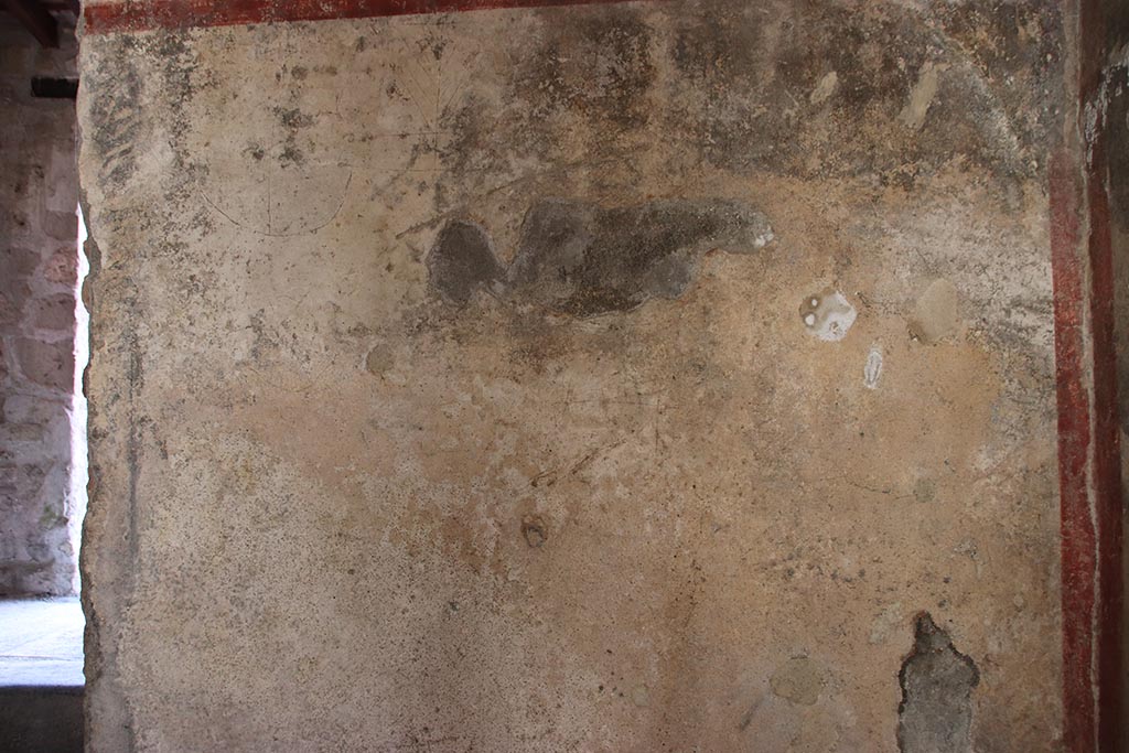 VII.5.8 Pompeii. October 2024. Corridor 45, north wall with graffiti. Photo courtesy of Klaus Heese.