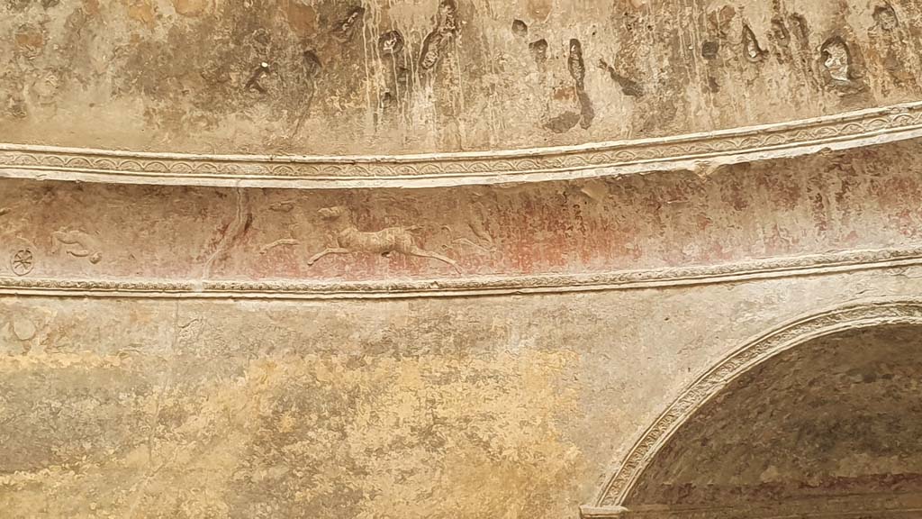 VII.5.24 Pompeii. August 2021. Frigidarium, detail of plasterwork.
Foto Annette Haug, ERC Grant 681269 DÉCOR.