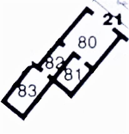 VII.6.21 Pompeii. Plan based on PPM.
See Carratelli, G. P., 1990-2003. Pompei: Pitture e Mosaici: Vol. VII. Roma: Istituto della enciclopedia italiana, p. 182.