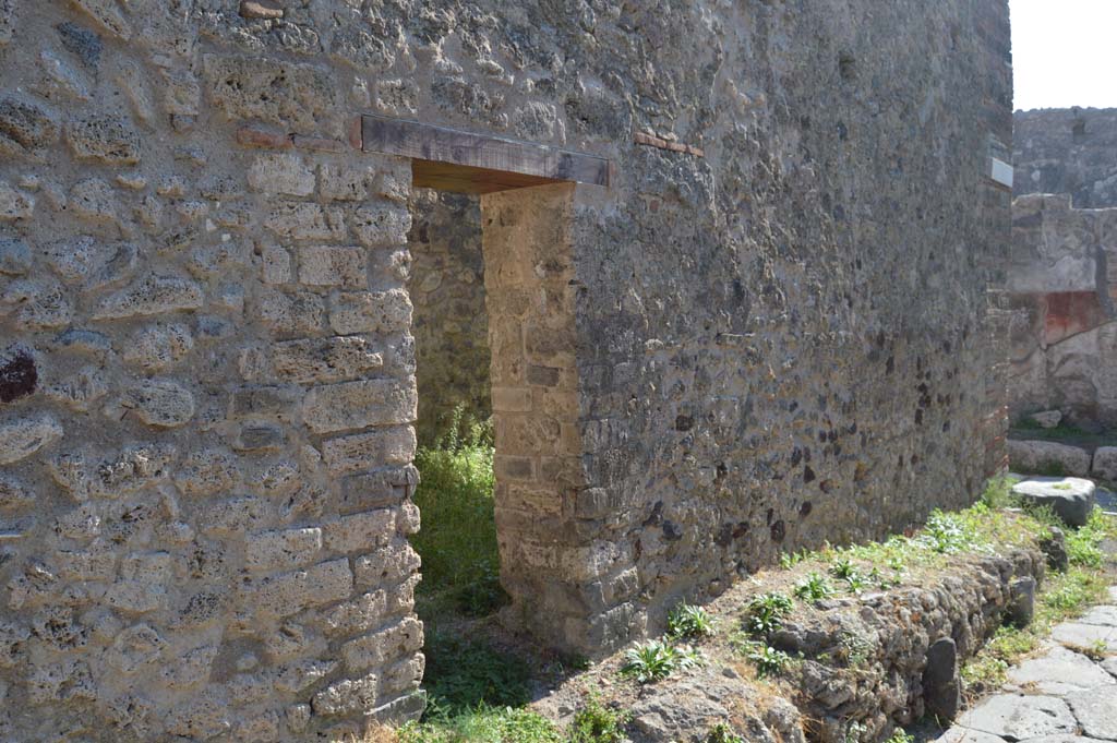 VII.6.36 Pompeii. October 2017. Looking south along east wall in Vicolo del Farmacista, from rear side entrance doorway.
Foto Taylor Lauritsen, ERC Grant 681269 DÉCOR.