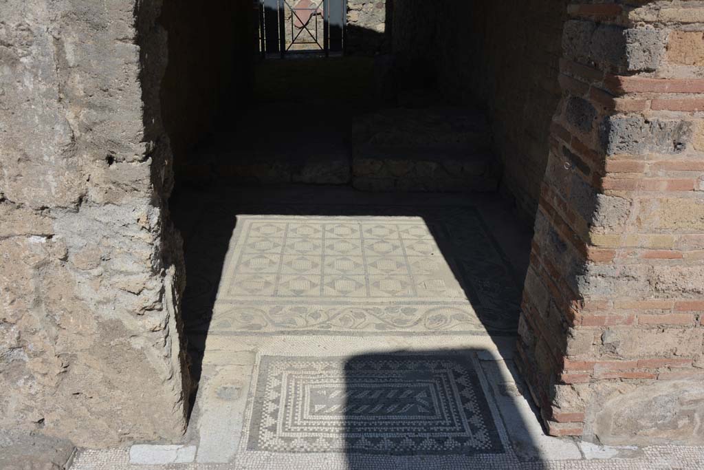 VII.7.5 Pompeii. September 2019. Corridor/room (r), looking north from doorway threshold across flooring.
Foto Annette Haug, ERC Grant 681269 DÉCOR.