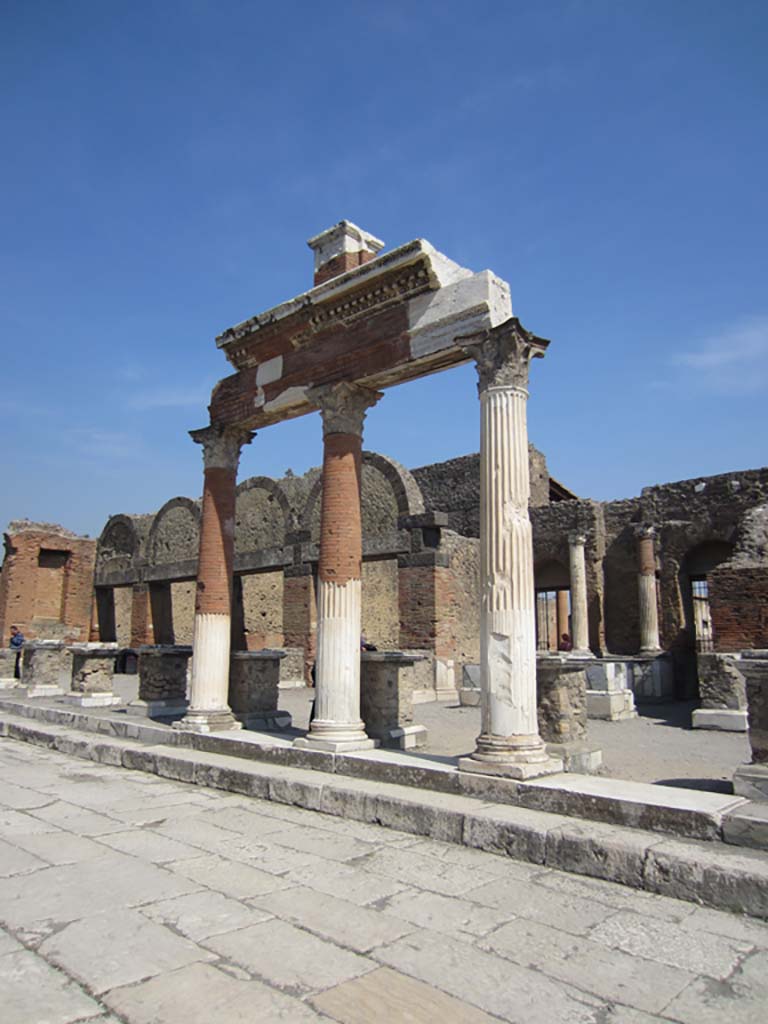 VII.8 Pompeii Forum. March 2012.
Looking towards north-east corner of the Forum, from outside VII.9.7/8, the Macellum. Photo courtesy of Marina Fuxa.