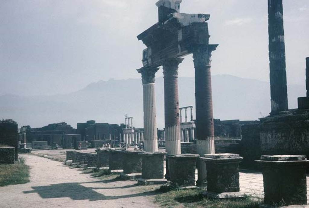 VII.8, Pompeii. August 1965. Looking south-west across Forum, from the east side. Photo courtesy of Rick Bauer.