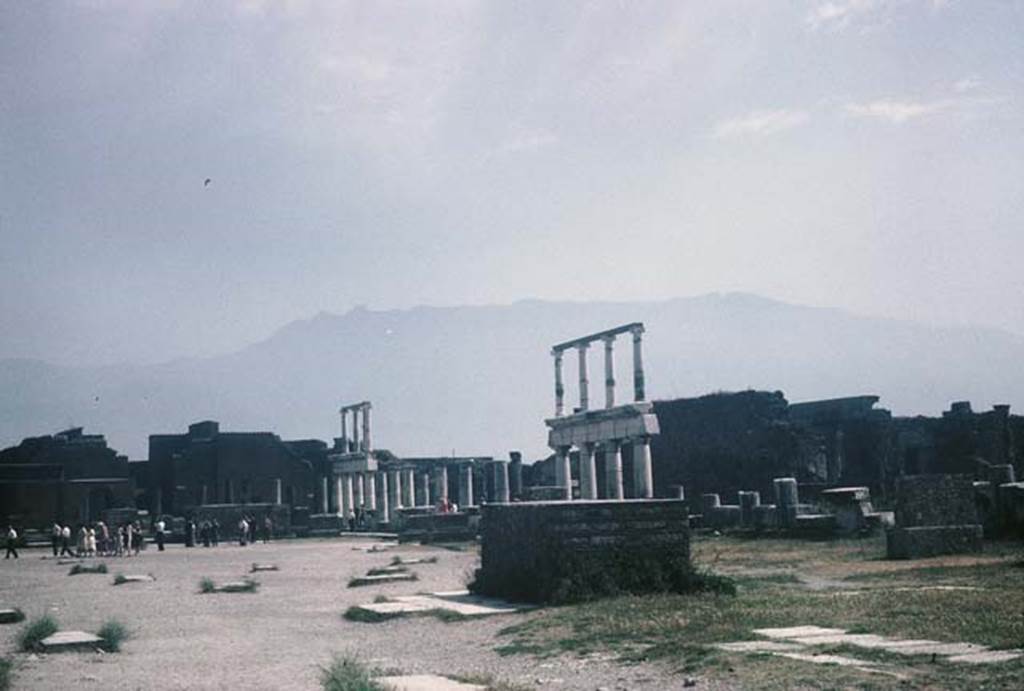 VII.8, Pompeii. August 1965. Looking south towards south and west sides of the Forum.
Photo courtesy of Rick Bauer.