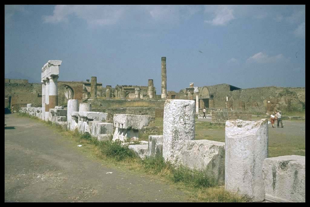 VII.8 Pompeii Forum. West side, looking north-east.
Photographed 1970-79 by Günther Einhorn, picture courtesy of his son Ralf Einhorn.
