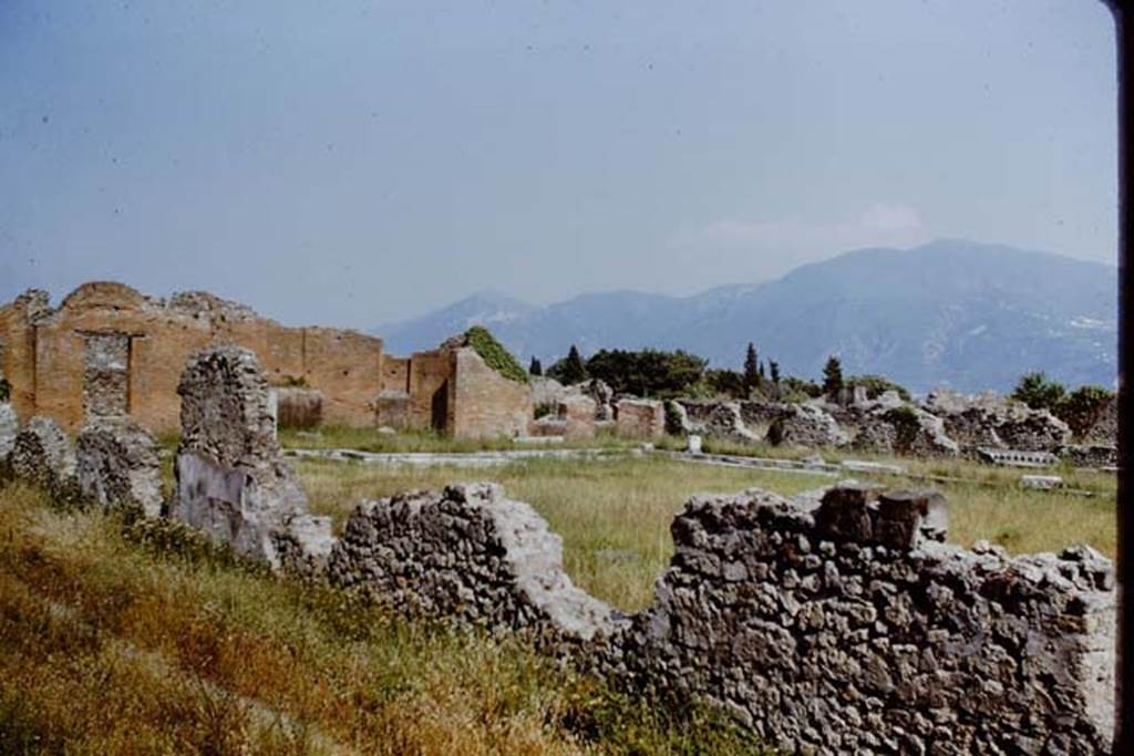 VII.9.1 Pompeii. 1966. Looking south-east across Colonnade 9 on north side of courtyard.
Photo by Stanley A. Jashemski.
Source: The Wilhelmina and Stanley A. Jashemski archive in the University of Maryland Library, Special Collections (See collection page) and made available under the Creative Commons Attribution-Non Commercial License v.4. See Licence and use details.
J66f0334