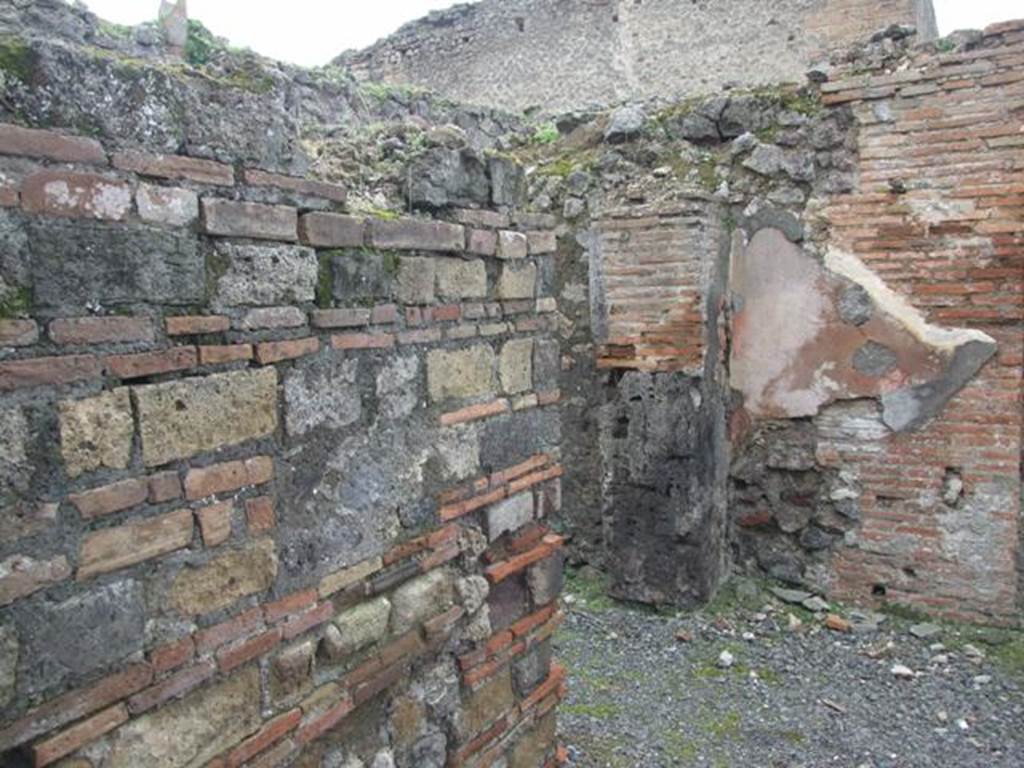 VII.9.29 Pompeii. March 2009. South wall, with door to rear room.