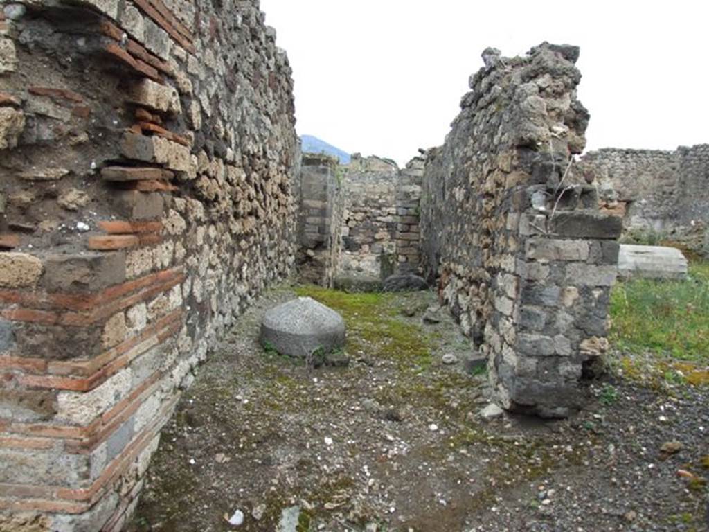 VII.9.47 Pompeii. March 2009. Room 18, exit for animals from the stable, down a slope and out from the shop at VII.9.51. Looking north.