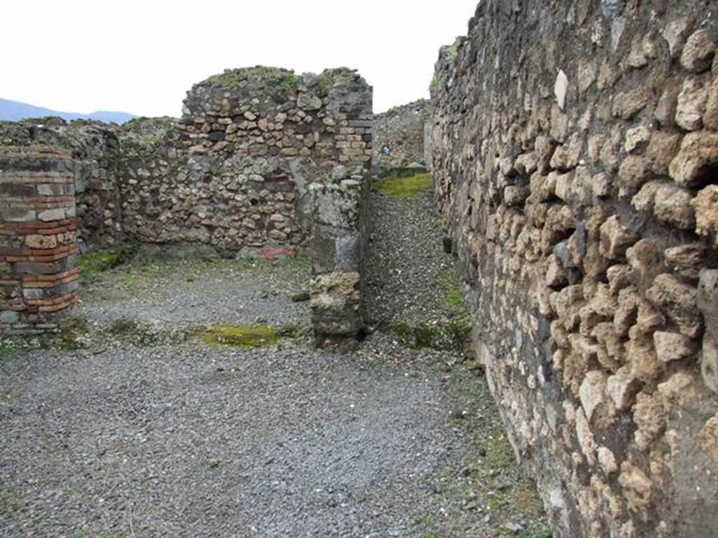 VII.9.47 Pompeii. March 2009. Looking south in VII.9.51 towards the slope of the ramp from the stable in the house of VII.9.47. This came out in VII.9.51.