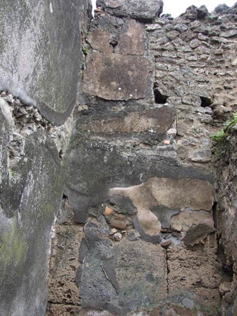 VII.10.9 Pompeii. March 2009. Upper west wall of small room.