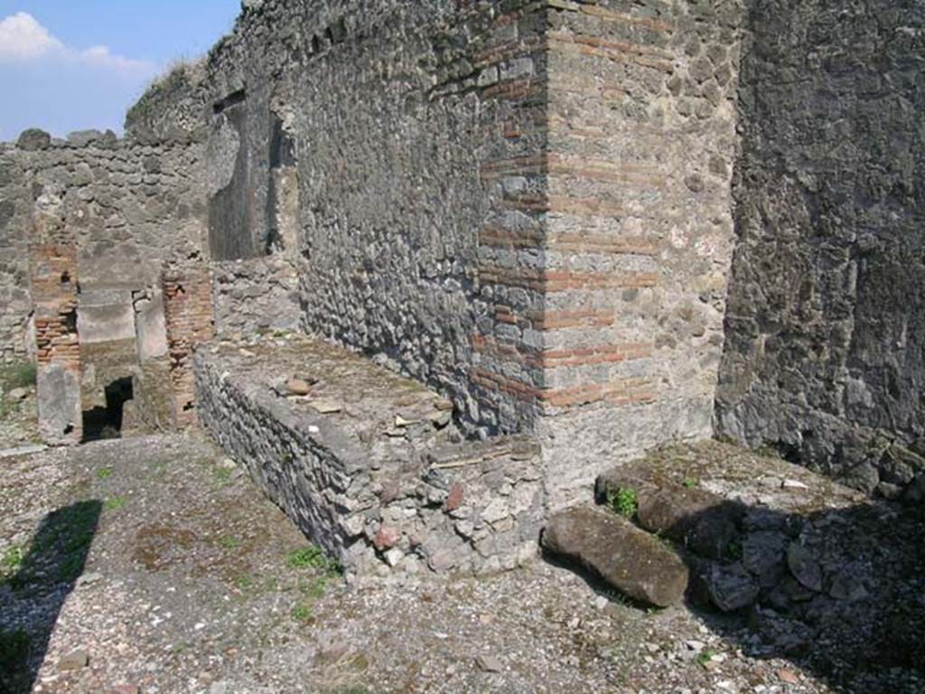 VII.10.13 Pompeii, at lower level from steps, on left of photo. June 2005. Looking east from room in VII.10.5 connected by steps to lower room, VII.10.13. Photo courtesy of Nicolas Monteix.