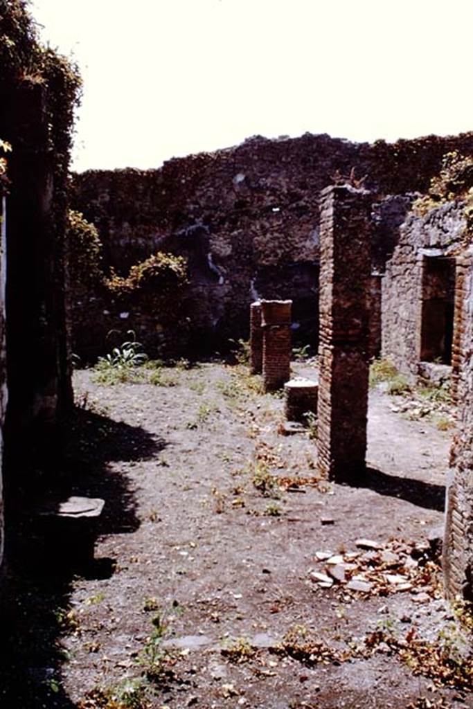 VII.11.10 Pompeii. 1966. Looking west across small garden area. Photo by Stanley A. Jashemski.
Source: The Wilhelmina and Stanley A. Jashemski archive in the University of Maryland Library, Special Collections (See collection page) and made available under the Creative Commons Attribution-Non Commercial License v.4. See Licence and use details.
J66f0727