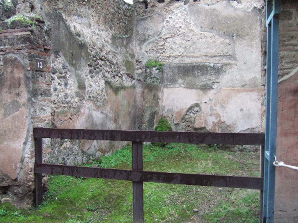 VII.11.13 Pompeii. December 2006. South wall and south west corner.
