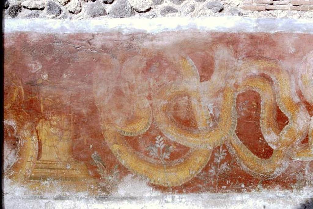 VII.11.13 Pompeii. 1966. Detail of painted altar on street shrine. Photo by Stanley A. Jashemski.
Source: The Wilhelmina and Stanley A. Jashemski archive in the University of Maryland Library, Special Collections (See collection page) and made available under the Creative Commons Attribution-Non Commercial License v.4. See Licence and use details.
J66f0379