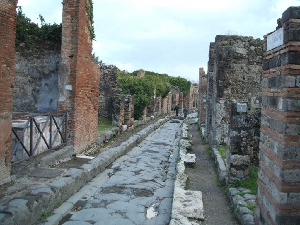 VII.2, Pompeii. December 2004. Via degli Augustali looking east. VII.12.1