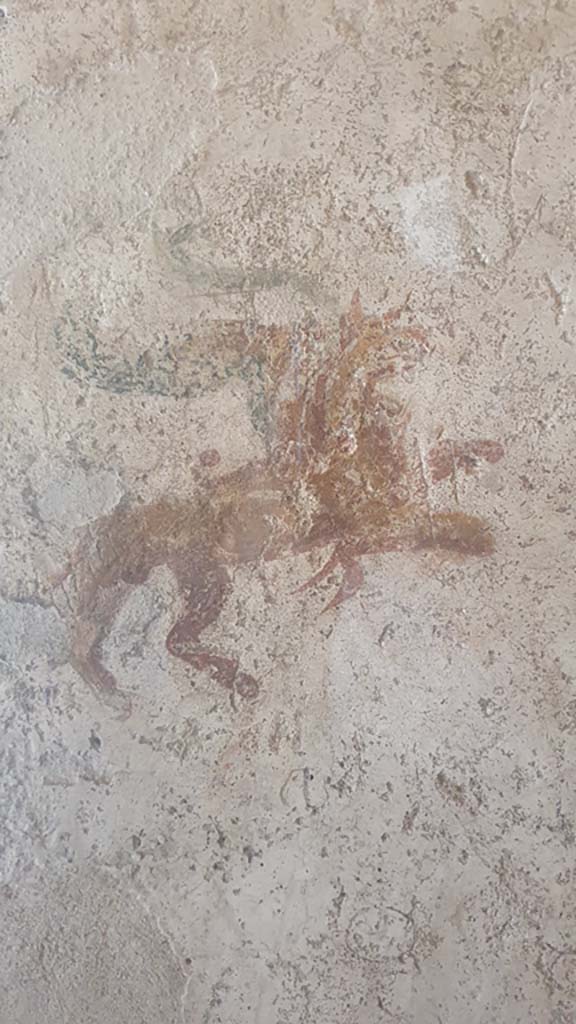 VII.12.18 Pompeii. July 2021. Detail of painted wall plaster.
Foto Annette Haug, ERC Grant 681269 DÉCOR.