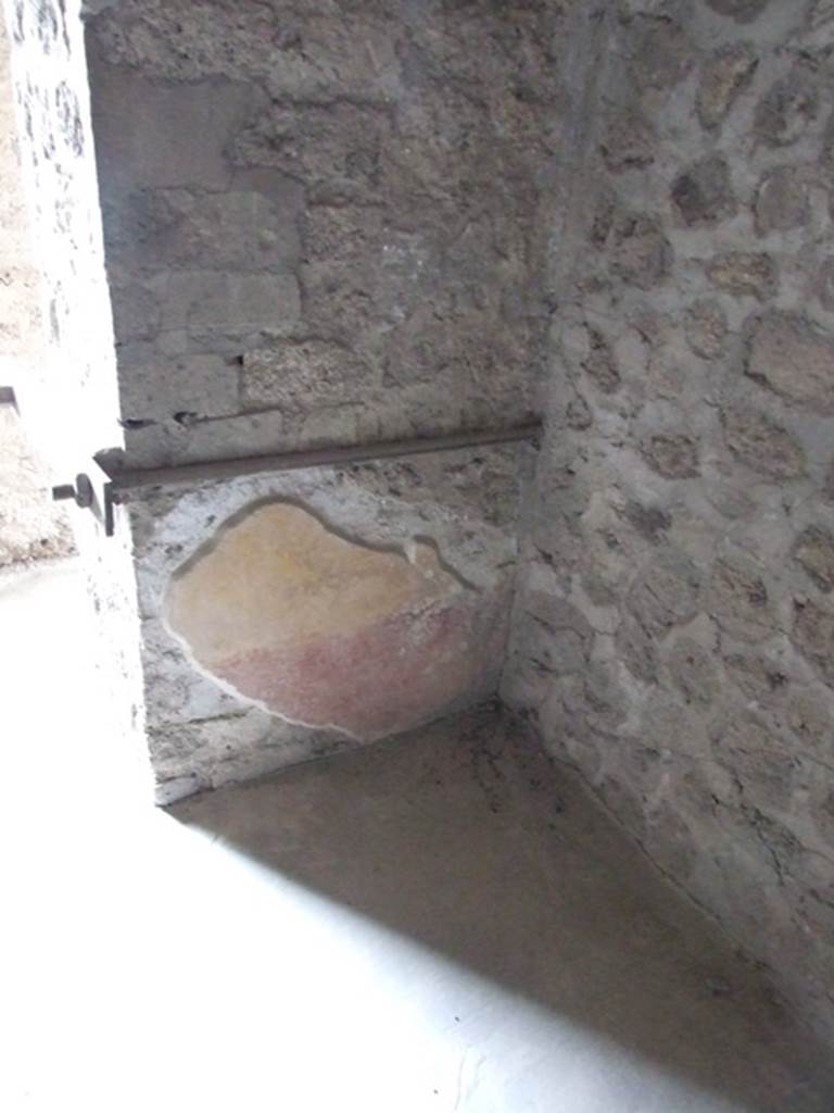 VII.12.20 Pompeii. March 2009. Remains of painted plaster in south east corner of Room 3.
