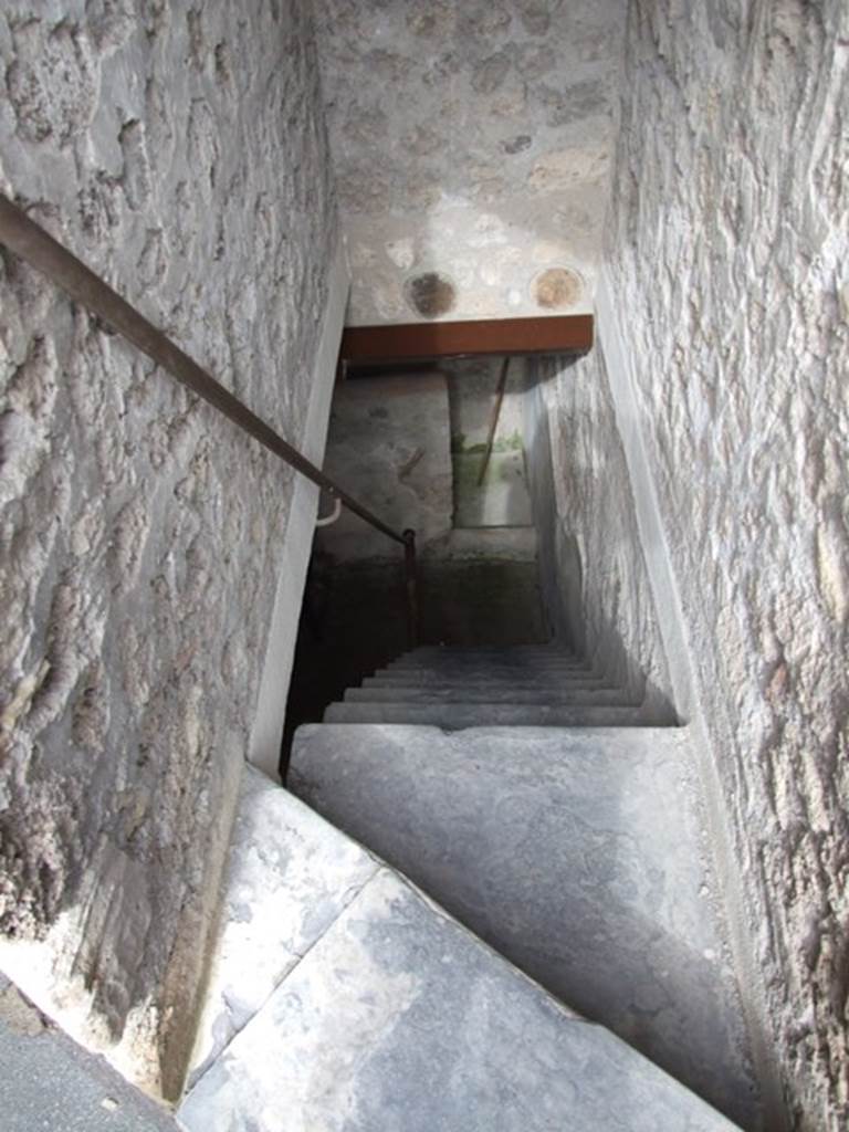 VII.12.20 Pompeii. March 2009. Staircase to lower floor.