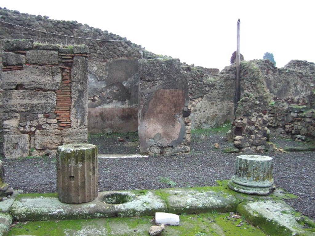 VII.13.8 Pompeii. December 2005. East side of atrium, with doorway to two Cubicula.