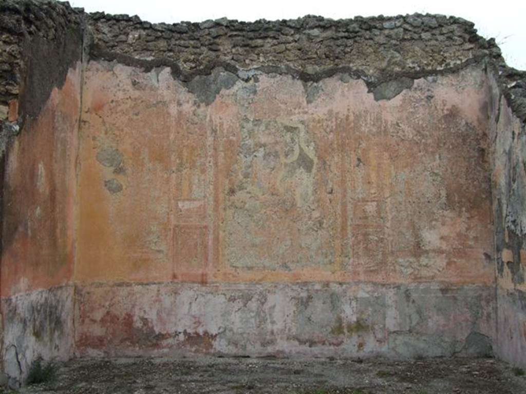 VII.14.5 Pompeii. March 2009. Room 10. North wall with remains of wall painting.