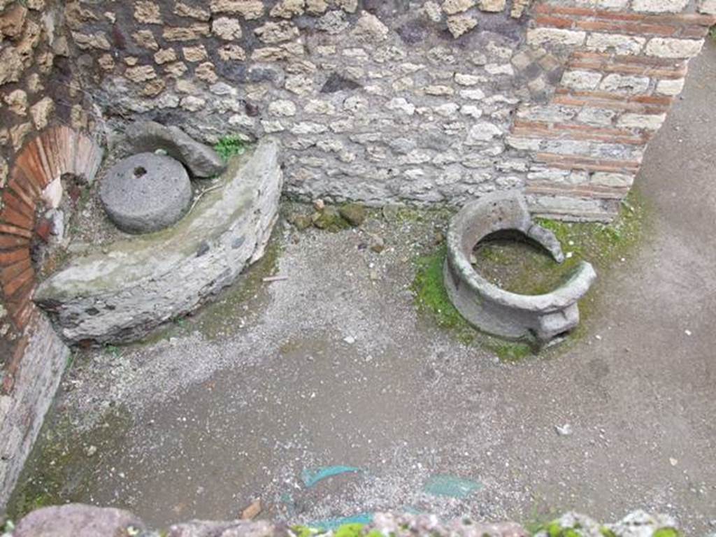 VII.14.9 Pompeii. March 2009. Looking east into Kitchen area, from over the wall of VII.14.5.