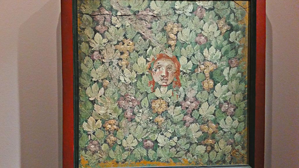 VII.14.9 Pompeii. 2016/2017. Room 13, central painting from east wall of triclinium.
Now in Naples Archaeological Museum. Inventory number 9798. Photo courtesy of Giuseppe Ciaramella