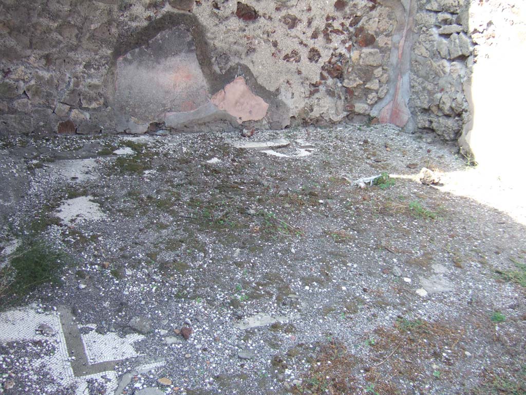 VII.15.2 Pompeii. September 2005. Floor mosaic in ala on west side of atrium.