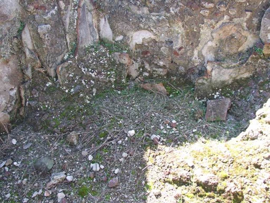 VII.15.2 Pompeii. March 2009. Caldarium. West wall. Remains of hollow walls for hot air.