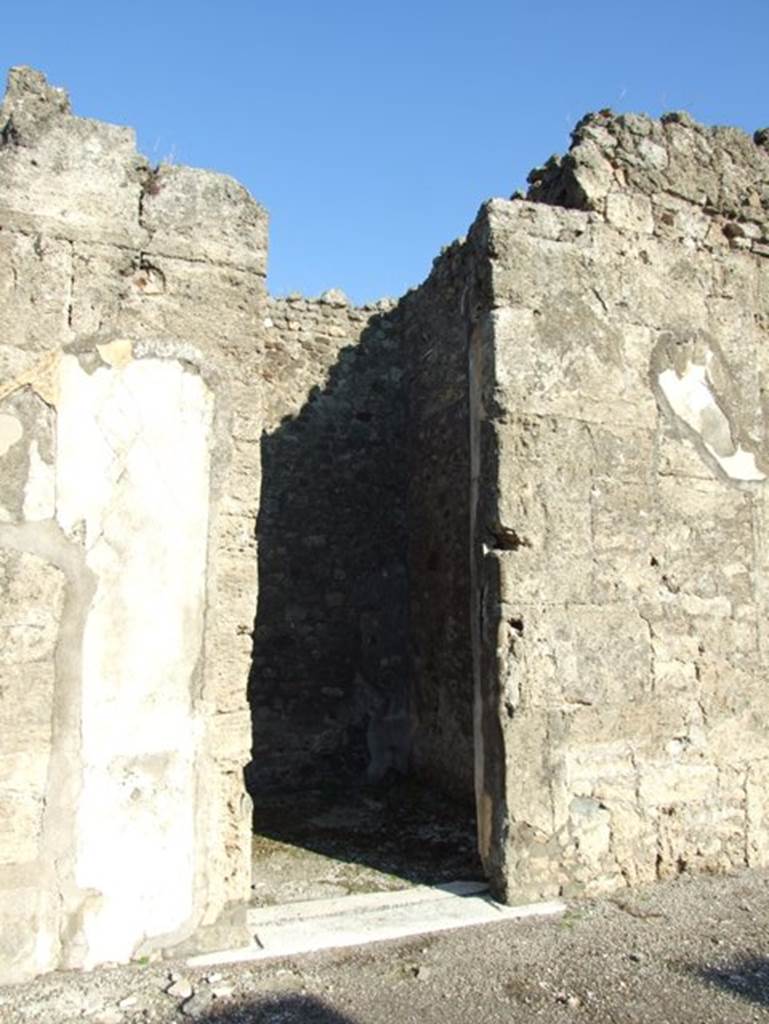 VII.15.2 Pompeii. December 2007. Door to Cubiculum on north east side of Atrium.