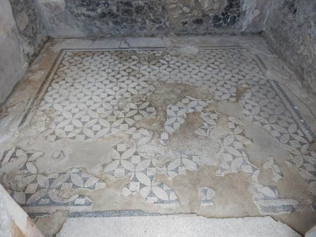 VII.15.2 Pompeii. May 2018. Mosaic flooring in cubiculum on north-east corner of atrium.
Photo courtesy of Buzz Ferebee.