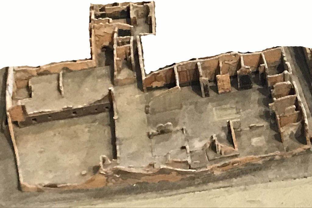 VII.15.2 Pompeii. Cork model of house in Naples Museum. Photo courtesy of Rick Bauer.