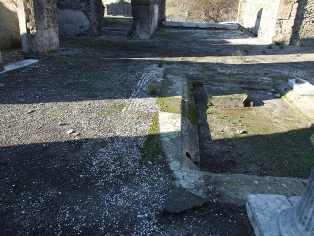 II.15.2 Pompeii. December 2007. Atrium floor mosaic and impluvium surround.