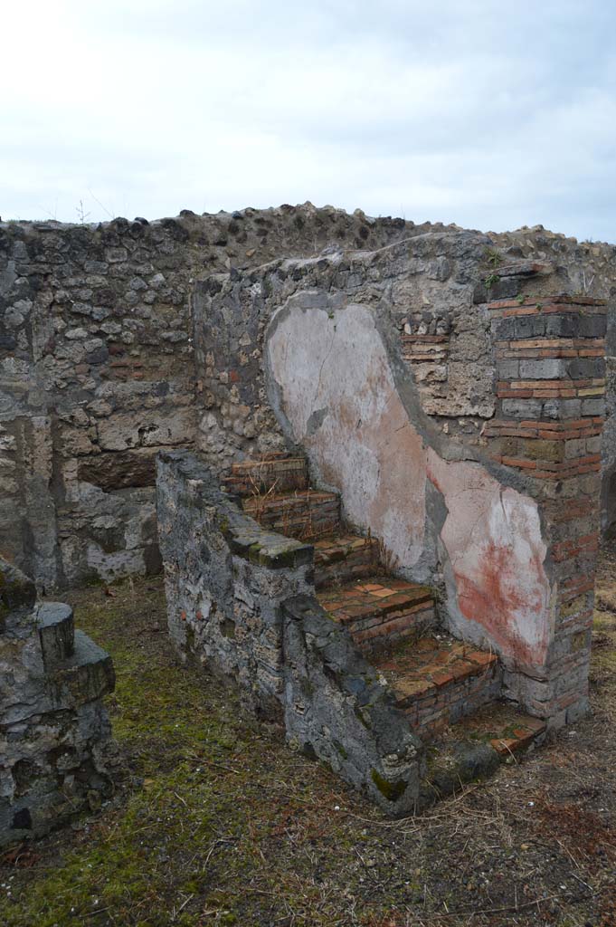 VII.15.12 Pompeii. March 2018. Looking north-west in garden area towards steps to upper floor.
Foto Taylor Lauritsen, ERC Grant 681269 DÉCOR.