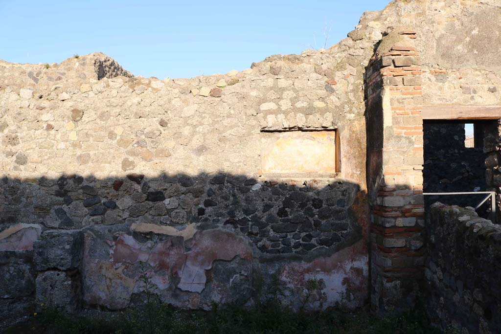 VII.15.12, Pompeii. December 2018.
Looking towards “the east wall of the central atrium-like room”, according to Boyce, above. Photo courtesy of Aude Durand.