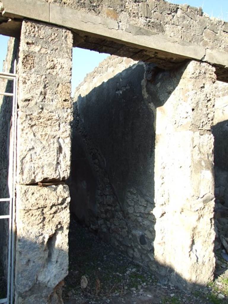 VII.15.13 Pompeii. December 2007. Staircase on east side of entrance.