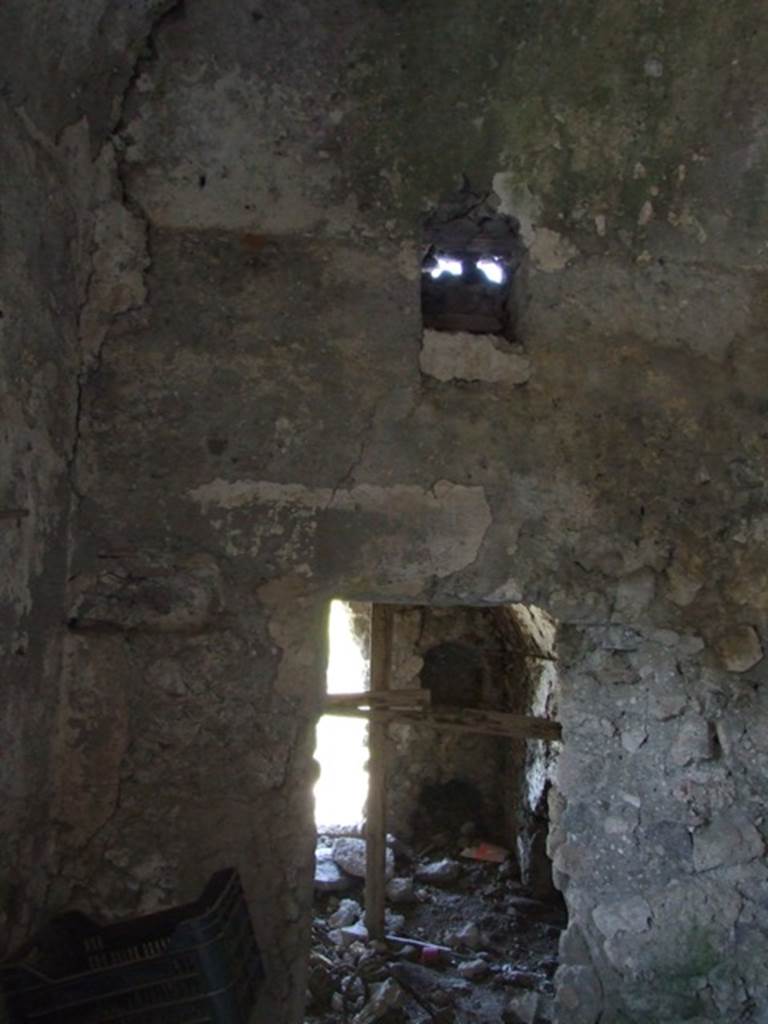VII.16.13 Pompeii. March 2009. Room 47, north wall and door to small room in north-west corner.