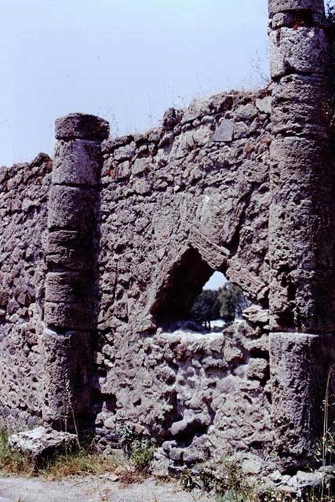 Wall of VII.16 on Vicolo dei Soprastanti, Pompeii. 1973. Looking west along VII.16. Photo by Stanley A. Jashemski.
Source: The Wilhelmina and Stanley A. Jashemski archive in the University of Maryland Library, Special Collections (See collection page) and made available under the Creative Commons Attribution-Non Commercial License v.4. See Licence and use details. J73f0197