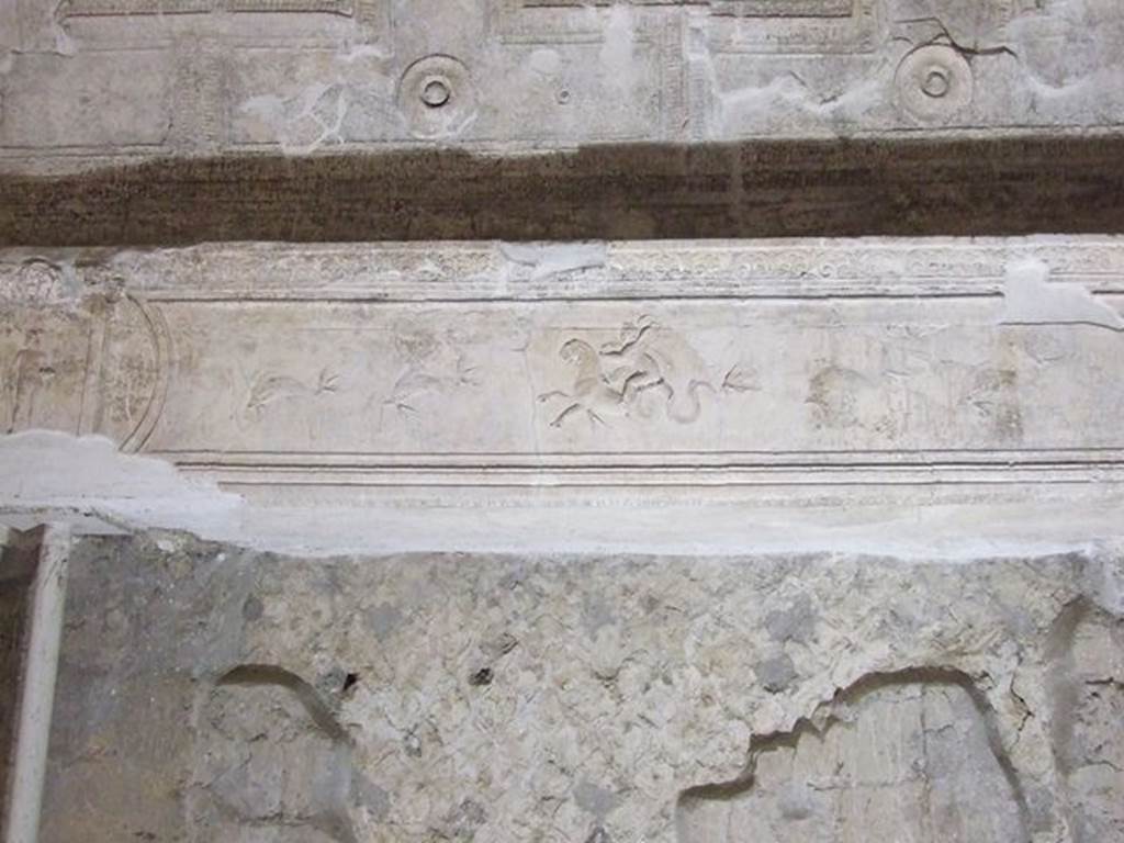 VII.16.a Pompeii. December 2006. Room 6, detail of decorative stucco frieze.
.