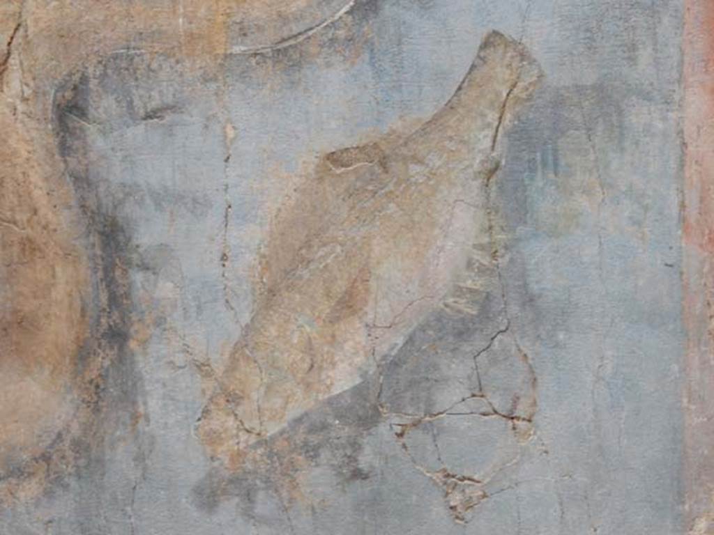 VII.16.a Pompeii. May 2015. Room 9, detail from lower east wall at south end.
Photo courtesy of Buzz Ferebee.