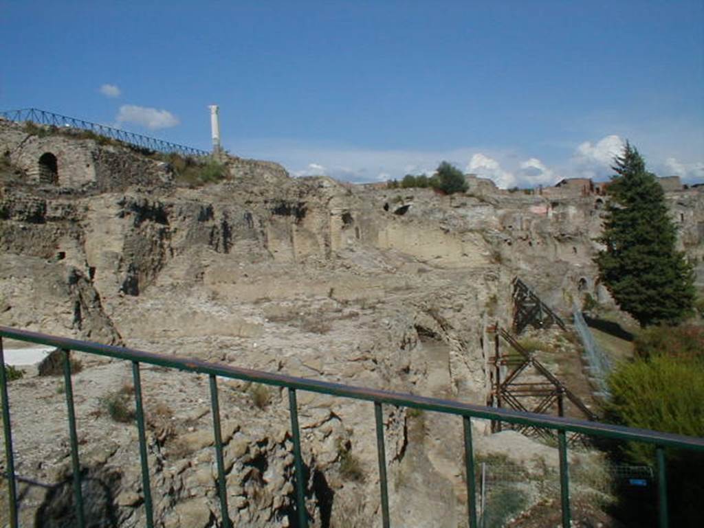 VIII.1.3 Pompeii. View of VIII.1 and VIII.2 from exit of site. September 2004.