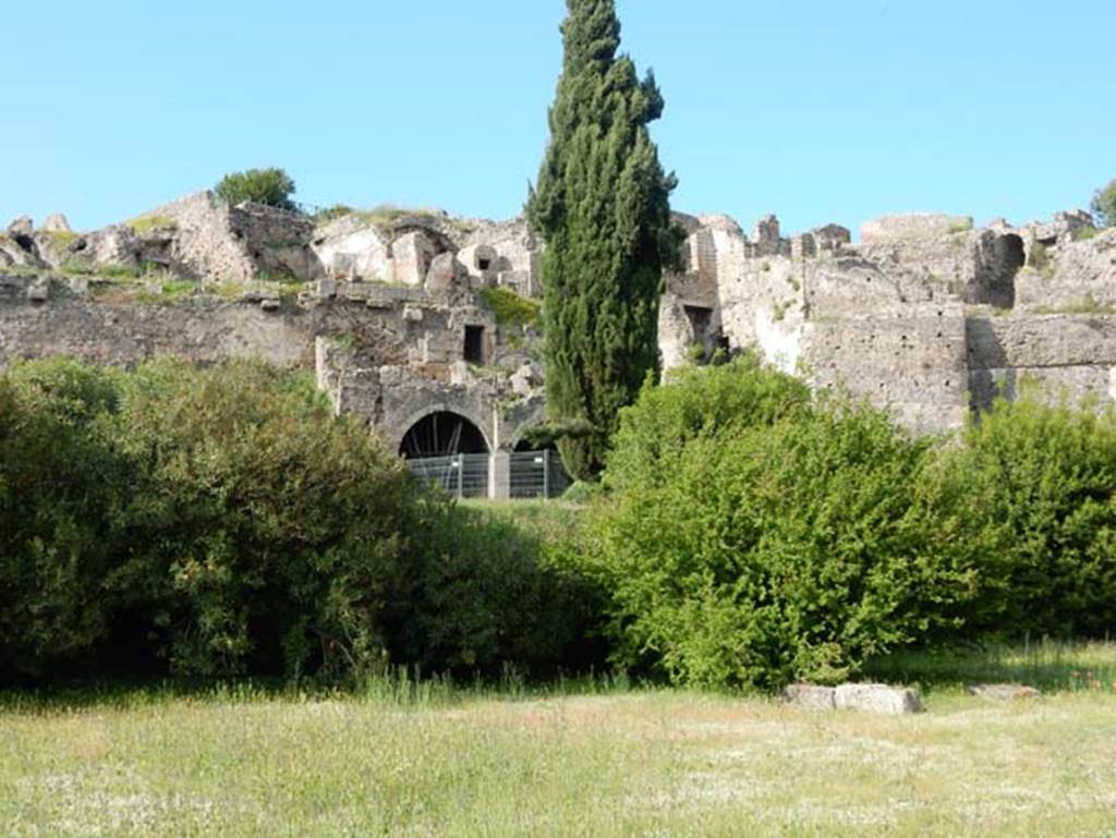 VIII.1.3 Pompeii. May 2015. Looking north-east from rear of Temple of Venus and area of Via Championnet. Photo courtesy of Buzz Ferebee.