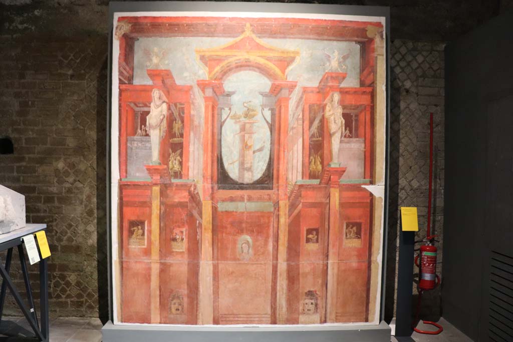 VIII.1.4 Pompeii Antiquarium. February 2021. Wall with architectural views from the Vesuvian region, on display in Antiquarium.
Photo courtesy of Fabien Bièvre-Perrin (CC BY-NC-SA).