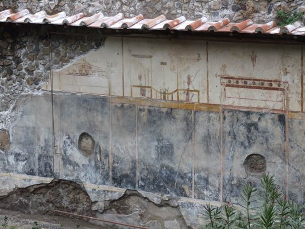 VIII.1.a Pompeii. Villa Imperiale. December 2007. North side of the portico. Painted plaster.