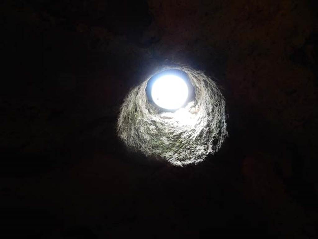 VIII.2.1 Pompeii. May 2018. Circular window in room B on north side of south corridor/cryptoporticus. Photo courtesy of Buzz Ferebee.